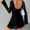 Dirty Elizabet Lace Flare Sleeve Mini Dress - Lustreve