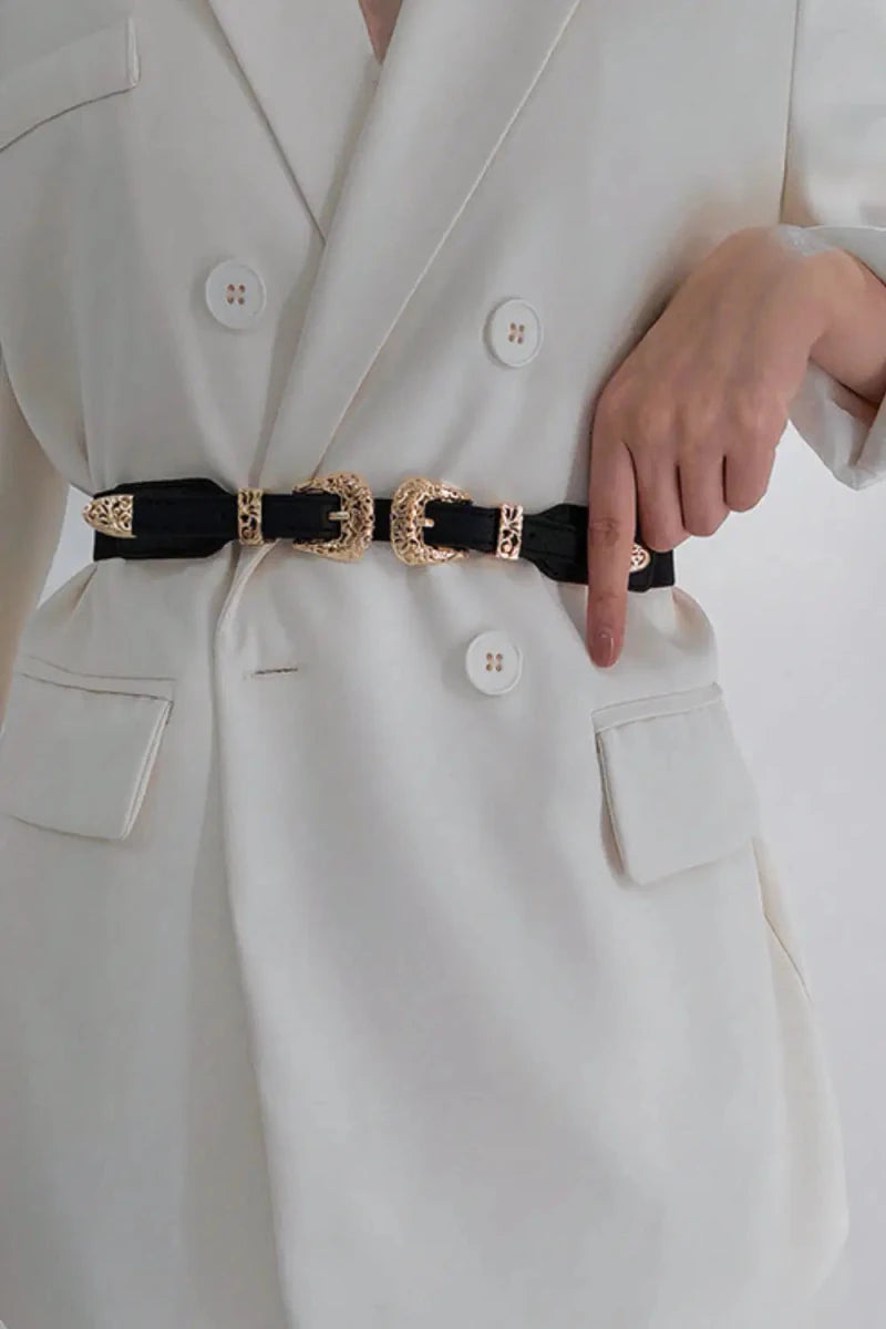 Double Buckle Elastic Belt - Lustreve