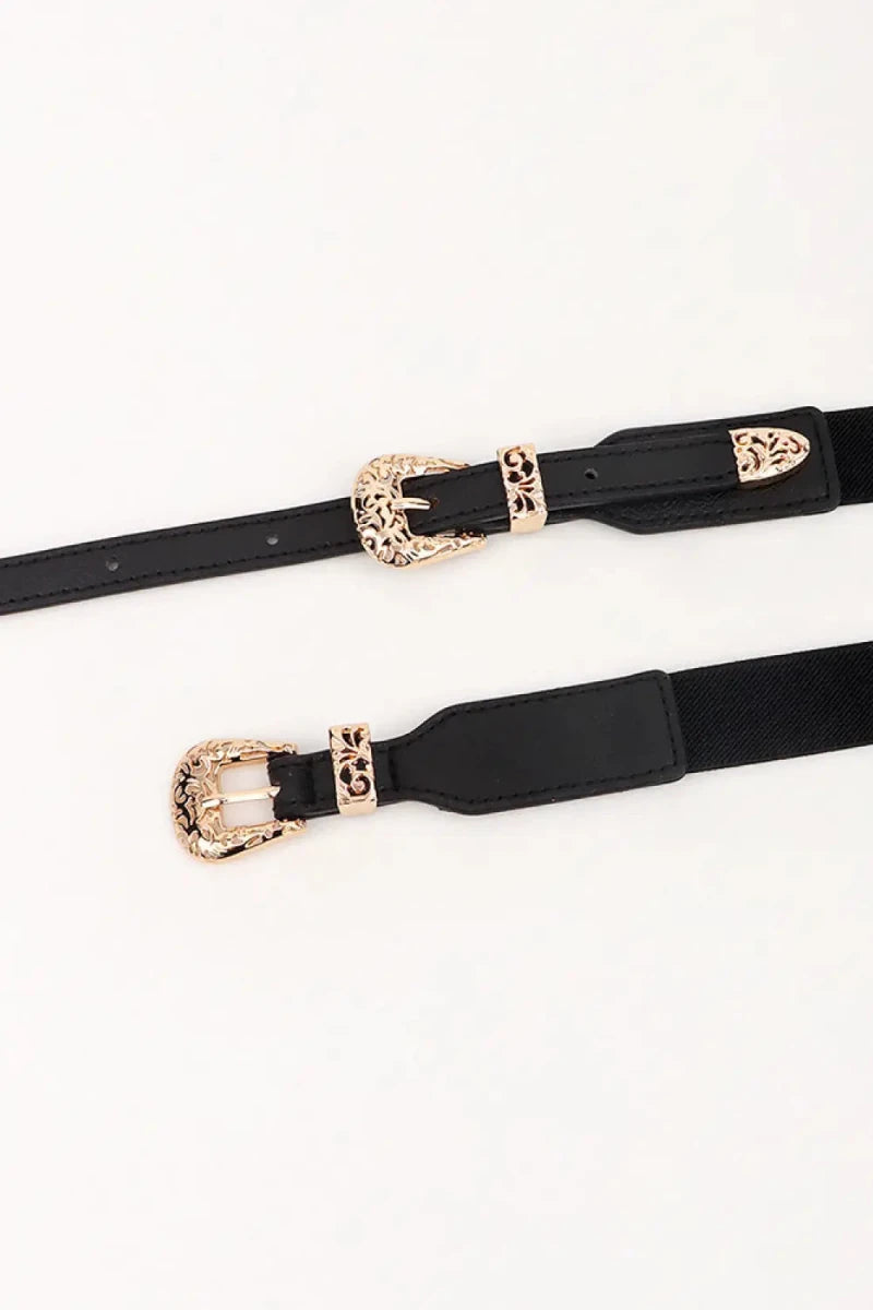 Double Buckle Elastic Belt - Lustreve