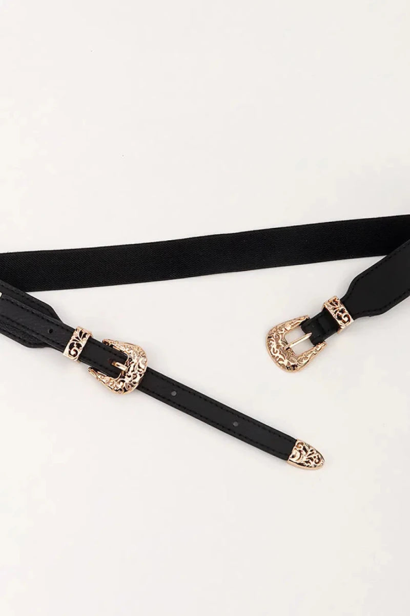 Double Buckle Elastic Belt - Lustreve