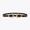 Double Buckle PU Leather Belt - Lustreve