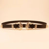 Double Buckle PU Leather Belt - Lustreve