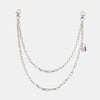 Double Layered Iron Chain Belt with Lock Charm - Lustreve