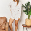 Double Take Floral Long Sleeve Top and Shorts Loungewear Set - Lustreve