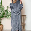 Double Take Full Size Pocketed Hooded Midi Lounge Dress - Lustreve