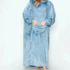 Double Take Full Size Pocketed Hooded Midi Lounge Dress - Lustreve