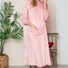Double Take Full Size Pocketed Hooded Midi Lounge Dress - Lustreve