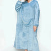 Double Take Full Size Pocketed Hooded Midi Lounge Dress - Lustreve