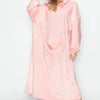 Double Take Full Size Pocketed Hooded Midi Lounge Dress - Lustreve