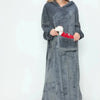 Double Take Full Size Pocketed Hooded Midi Lounge Dress - Lustreve