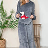 Double Take Full Size Pocketed Hooded Midi Lounge Dress - Lustreve