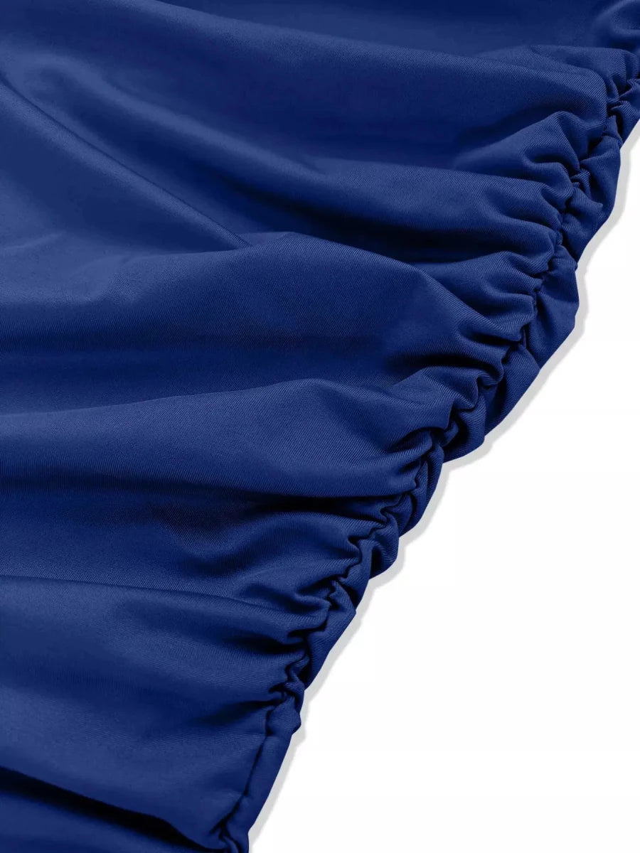 Draped in Elegance V - Neck Bodycon Mini Dress - Lustreve