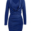 Draped in Elegance V - Neck Bodycon Mini Dress - Lustreve