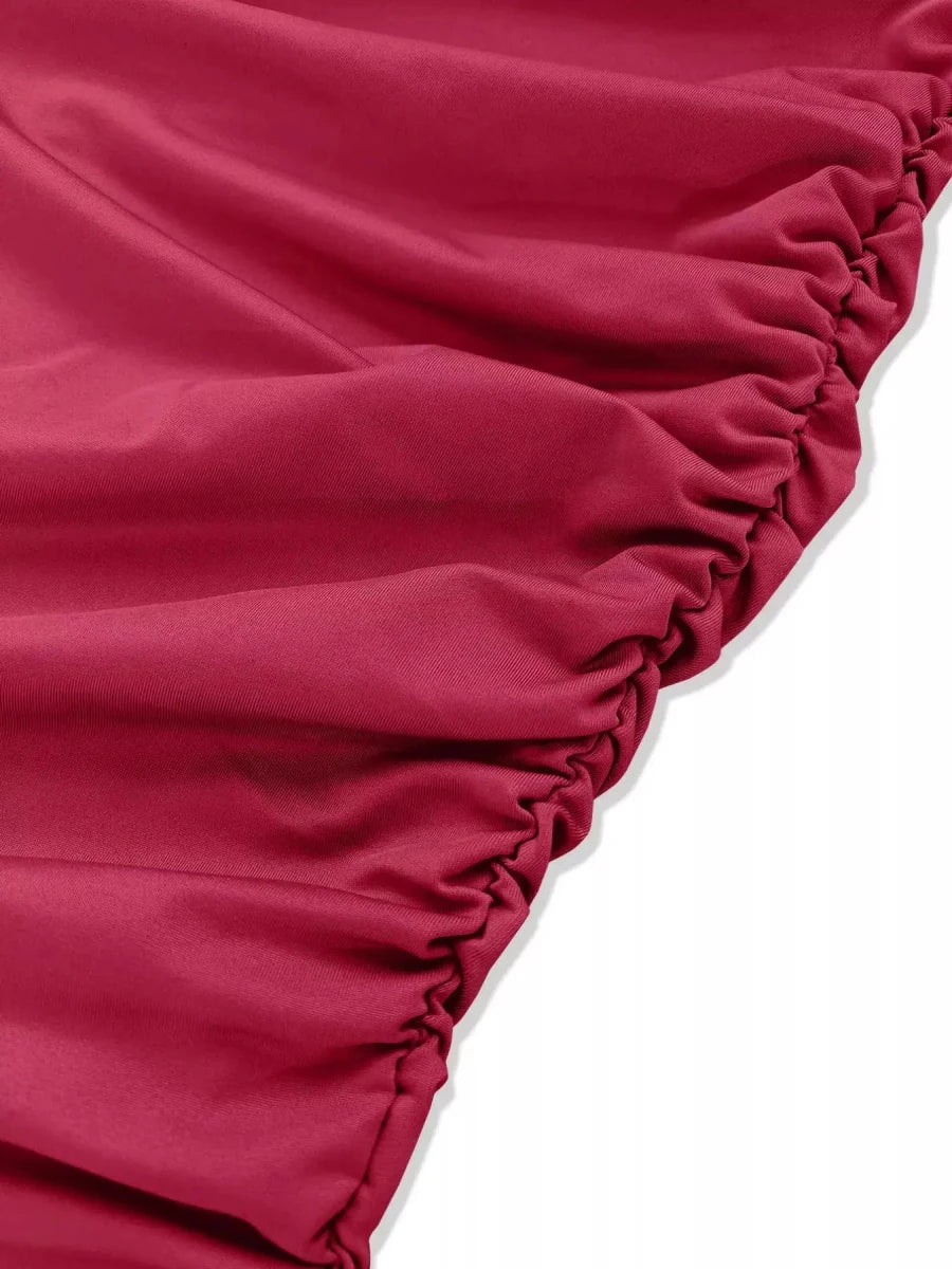 Draped in Elegance V - Neck Bodycon Mini Dress - Lustreve