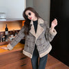 All-match Thick Plaid Woolen Fur Coat