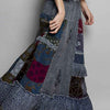 POL Printed Patchwork Embroidered Ruffled Skirt