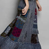 POL Printed Patchwork Embroidered Ruffled Skirt