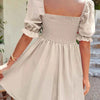 Square Neck Puff Sleeve A-Line Mini Dress