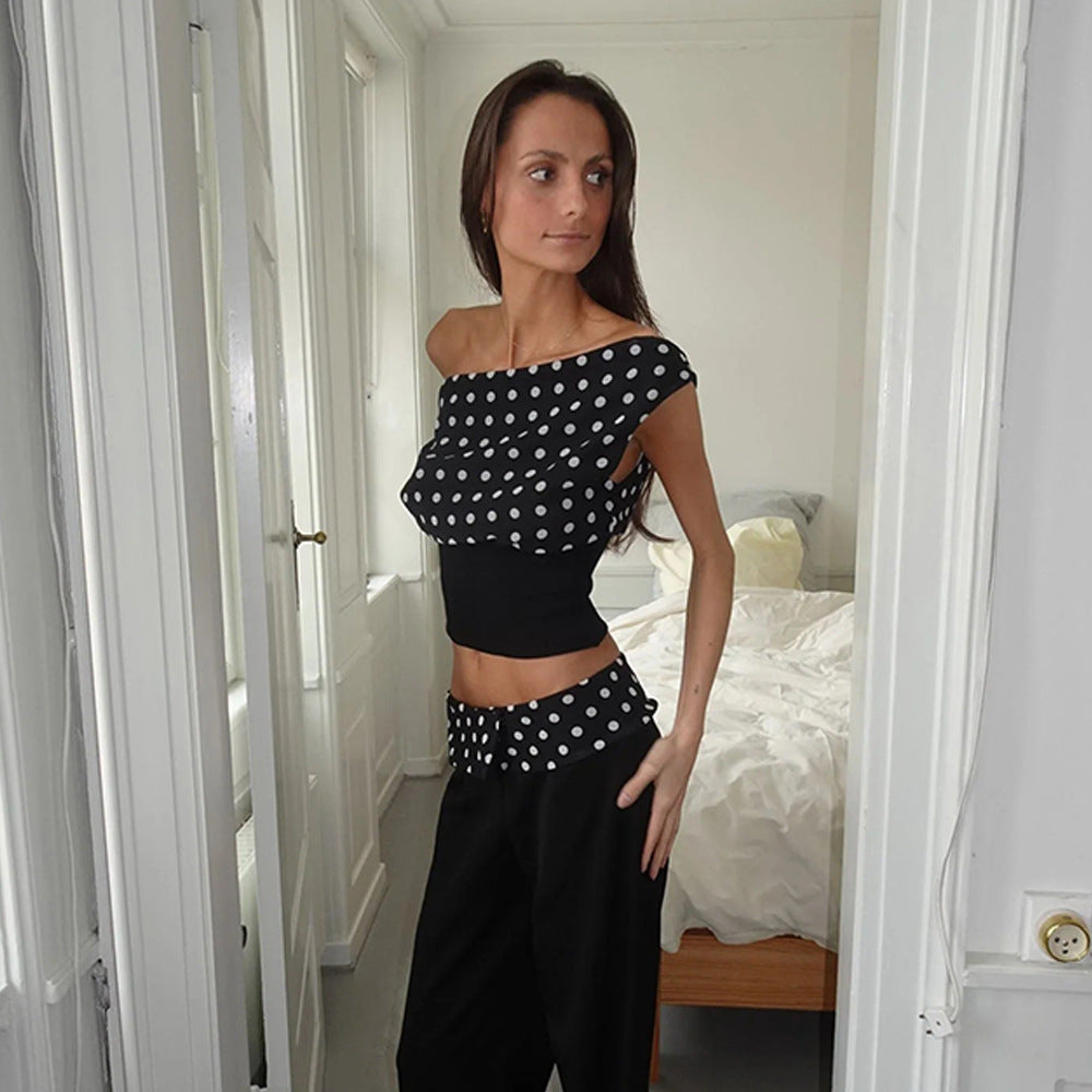 Dot It Up One-Shoulder Top