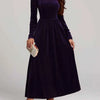 Velvet Square Neck Long Sleeve Dress