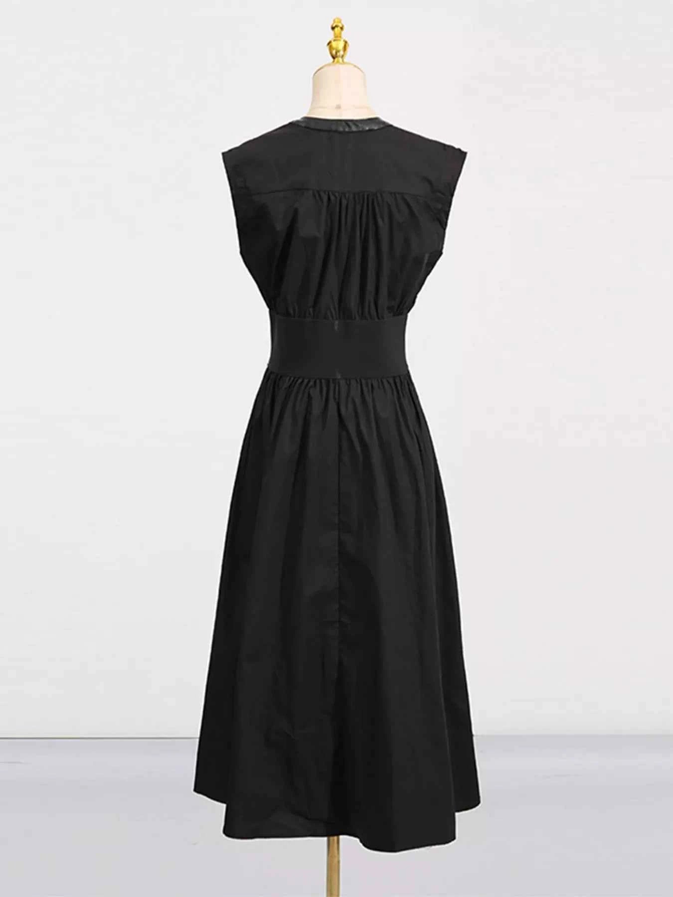 Lace-Up Corset Sleeveless Midi Dress
