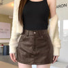 Cross That Line Faux Leather Mini Skirt
