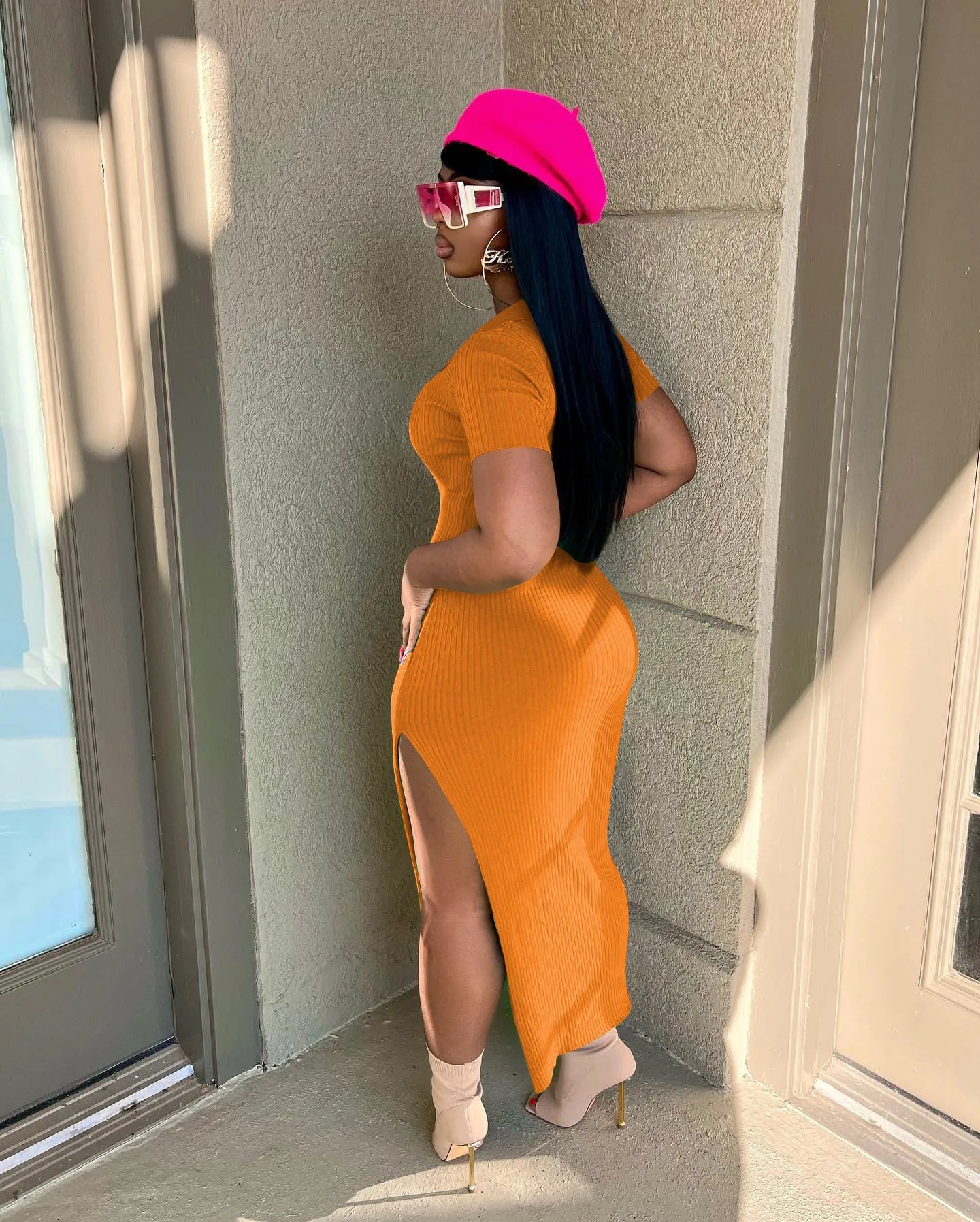 Robe moulante chic à rayures Sorbae