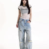 No Rules Distressed Wide Leg Jeans 