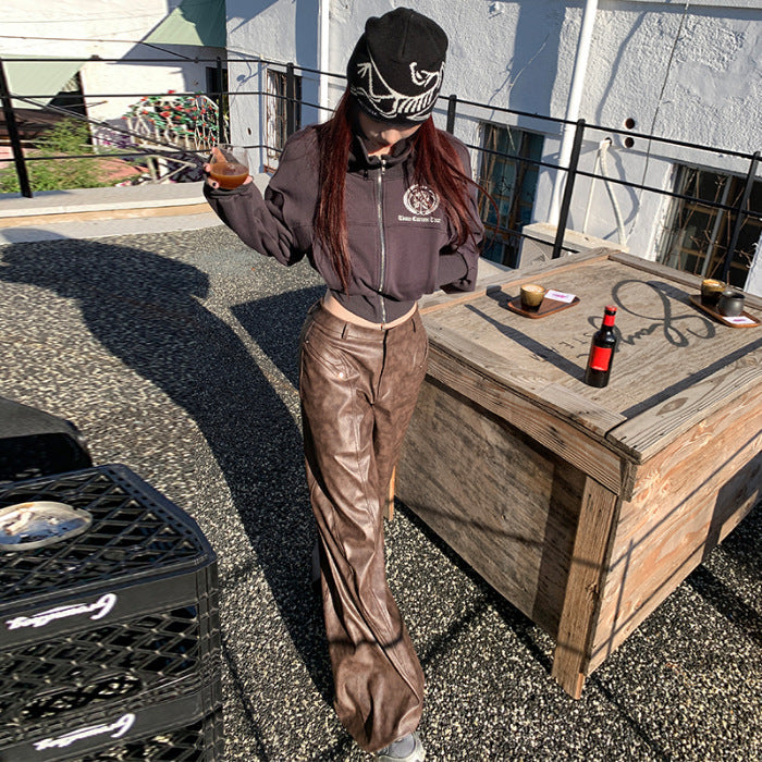 Maillard Soft  Faux Wide-Leg Pants