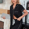 Midnight Mode Button-Up Lounge Set – Black
