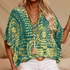 Mandala Muse – Boho Batwing V-Neck Blouse