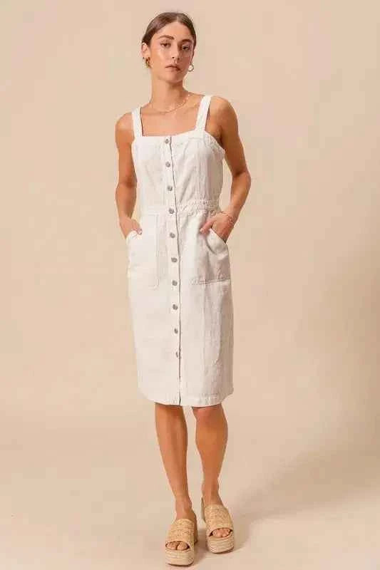 White Pinnafore Sleeveless dress