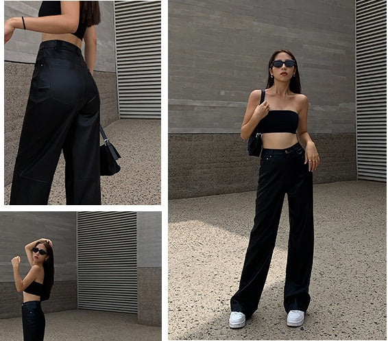 Casual Loose-Fit Black Streetwear Pants