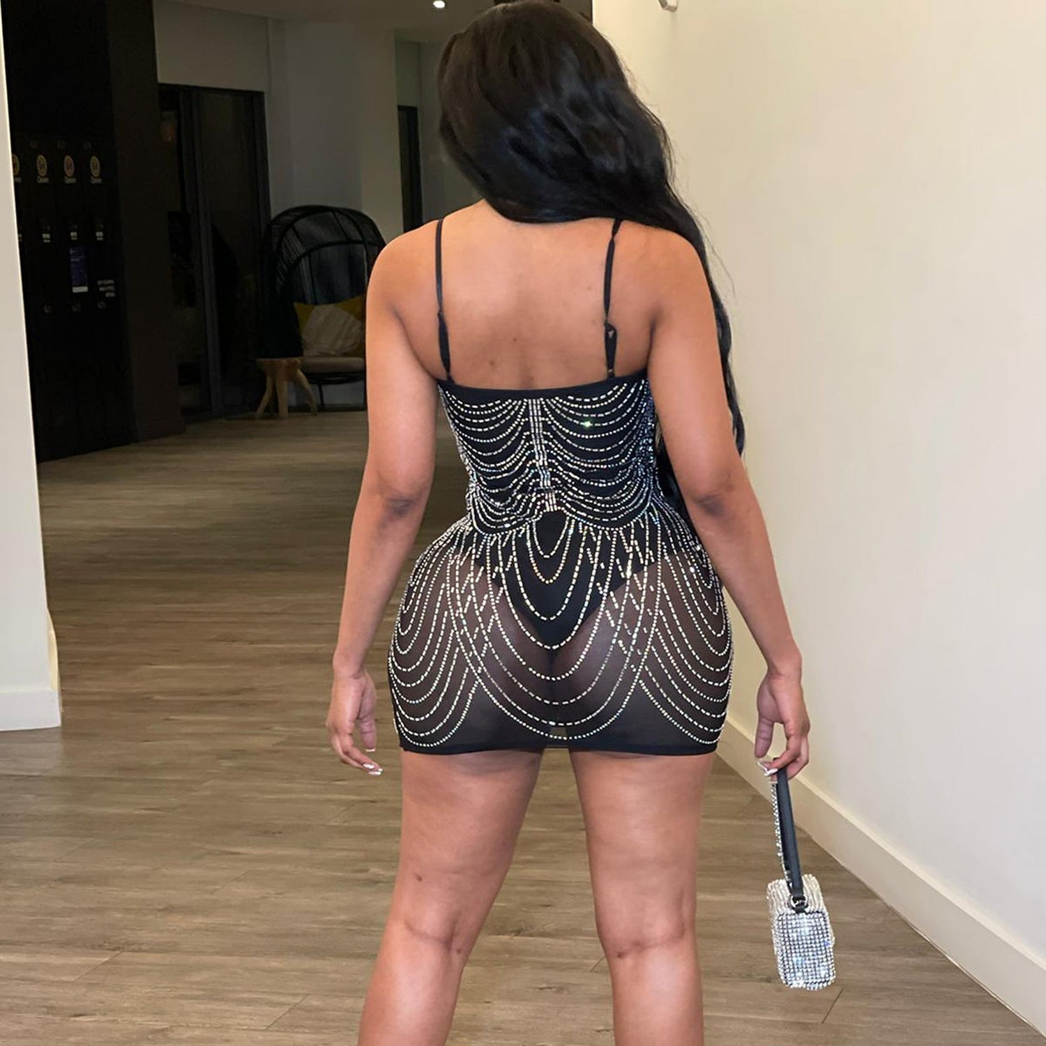 Robe à bretelles à pampilles éblouissante Mirage