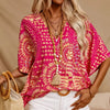 Mandala Muse – Boho Batwing V-Neck Blouse