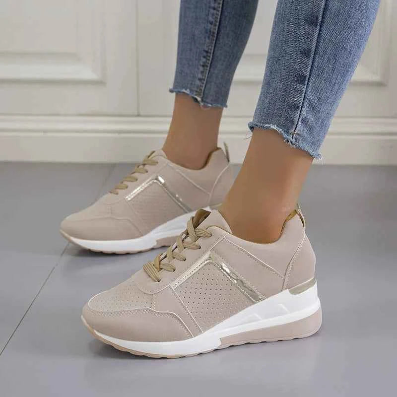 Lace Up Wedge Sneakers