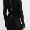 Midnight Luxe Fringe Woolen Jacket Dress