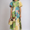 Helia Daydream Patchwork Puff Sleeve Dress