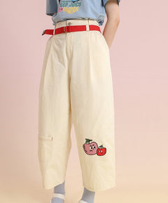 Juicy Mood Gingham Apple Pants – Cream