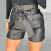 Strap Slim Fit Pu Shorts