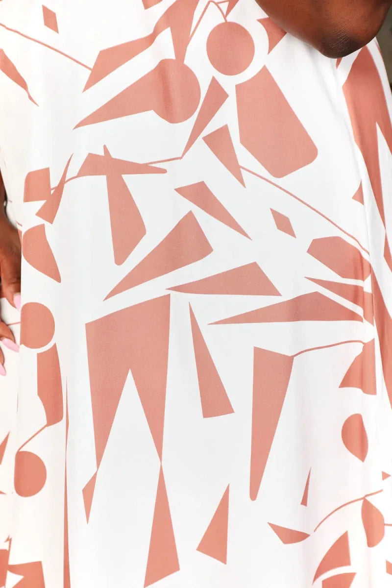 Easy Elegance Abstract Wrap Maxi Dress - Lustreve