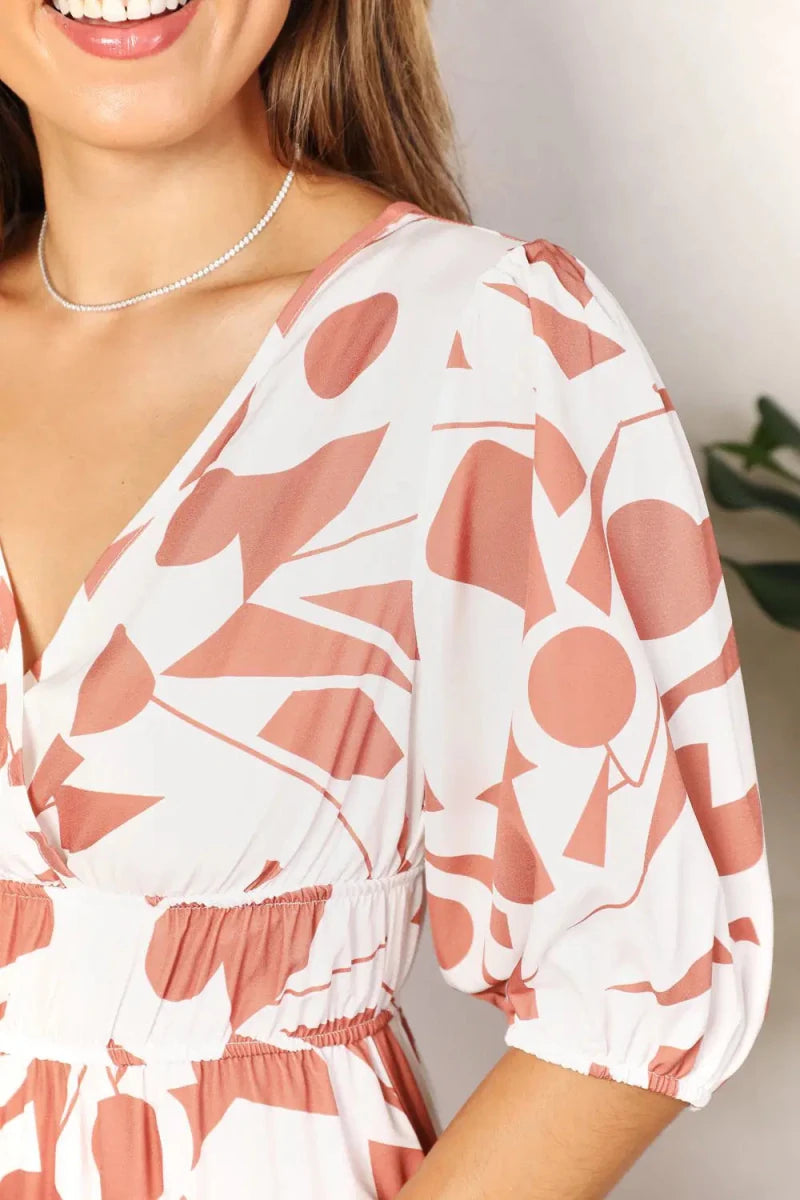 Easy Elegance Abstract Wrap Maxi Dress - Lustreve