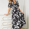Easy Elegance Abstract Wrap Maxi Dress - Lustreve