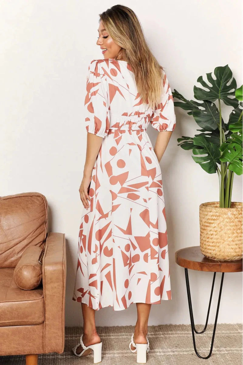 Easy Elegance Abstract Wrap Maxi Dress - Lustreve