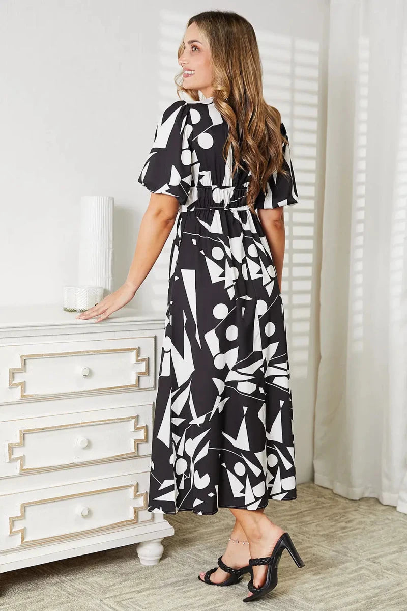 Easy Elegance Abstract Wrap Maxi Dress - Lustreve