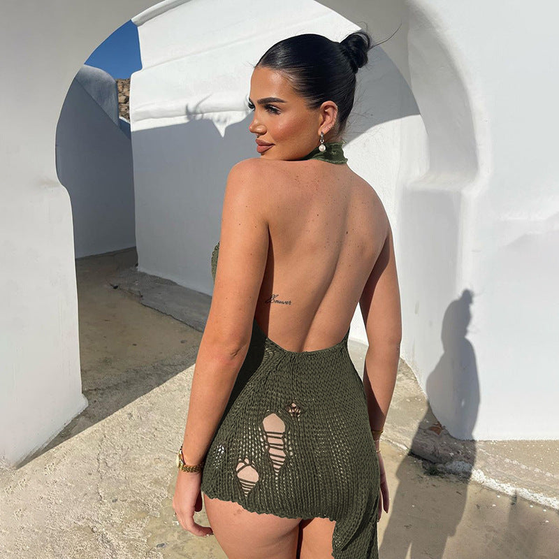 Enchanted Ivy Backless Wool Dress