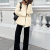 Sophisticated Beige Lambswool Baggy Coat