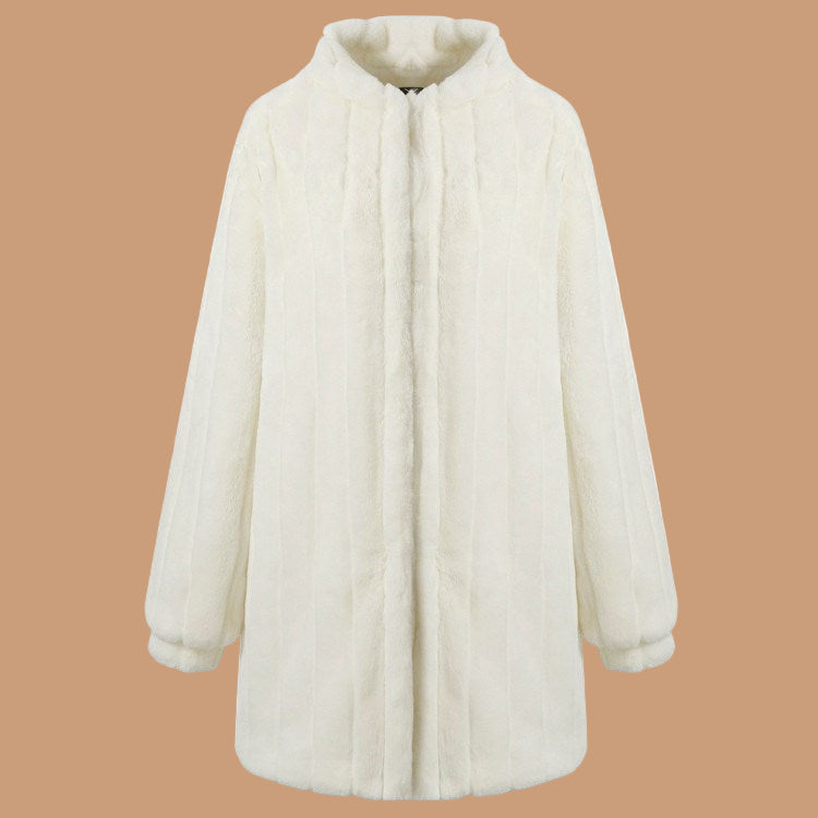 Ackets Fur Coat White Winter Floral Jacket