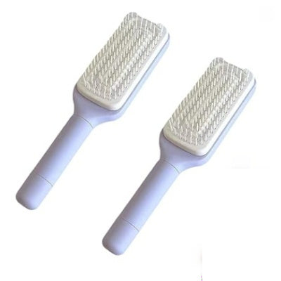 4-in-1 Self-Cleaning Hairbrush – Anti-Static, Scalp Massage & Detangling Comb