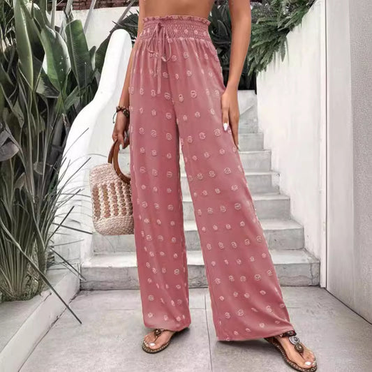 Boho Breeze Smocked Wide-Leg Pants